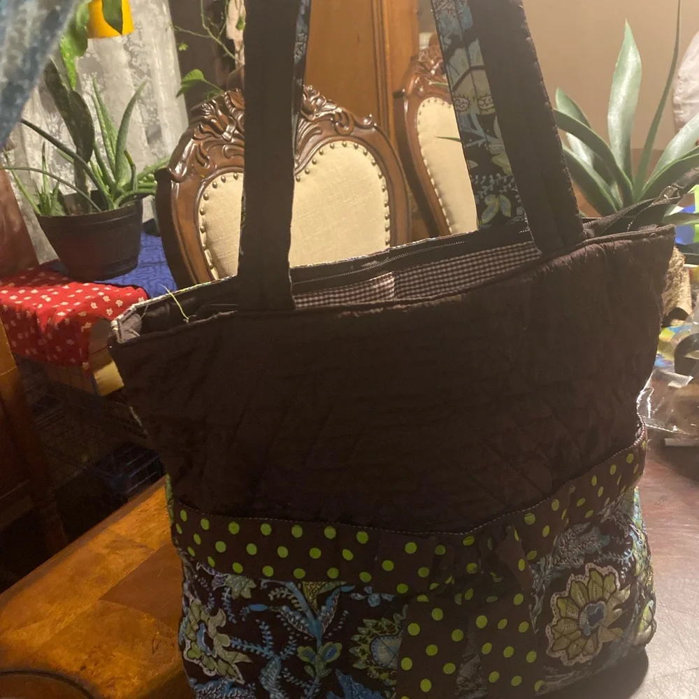 Vera Bradley Diaper Bag. Brown Green Blue